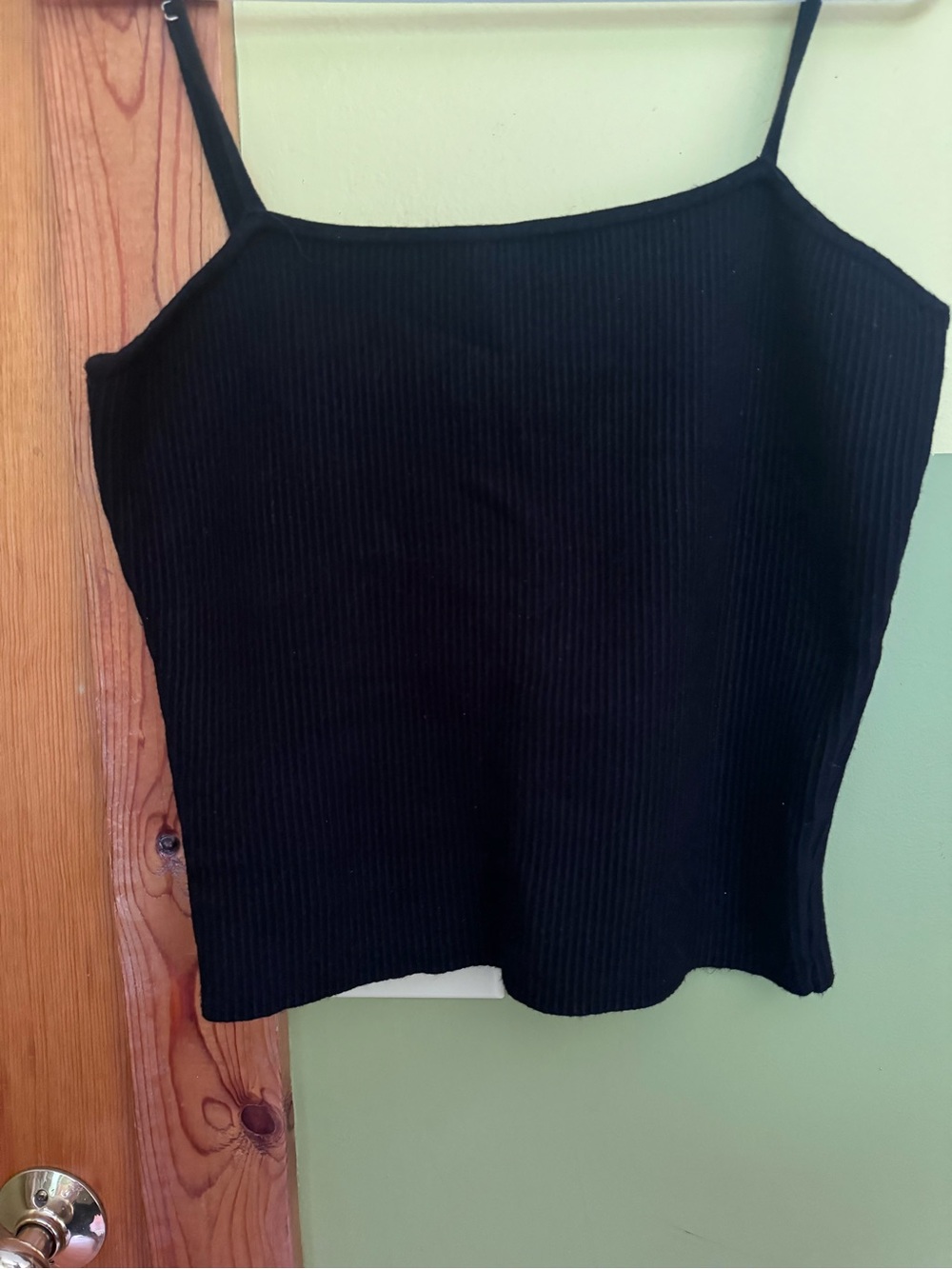 House of Harlow 1960 Black Ribbed Top with Label Detail